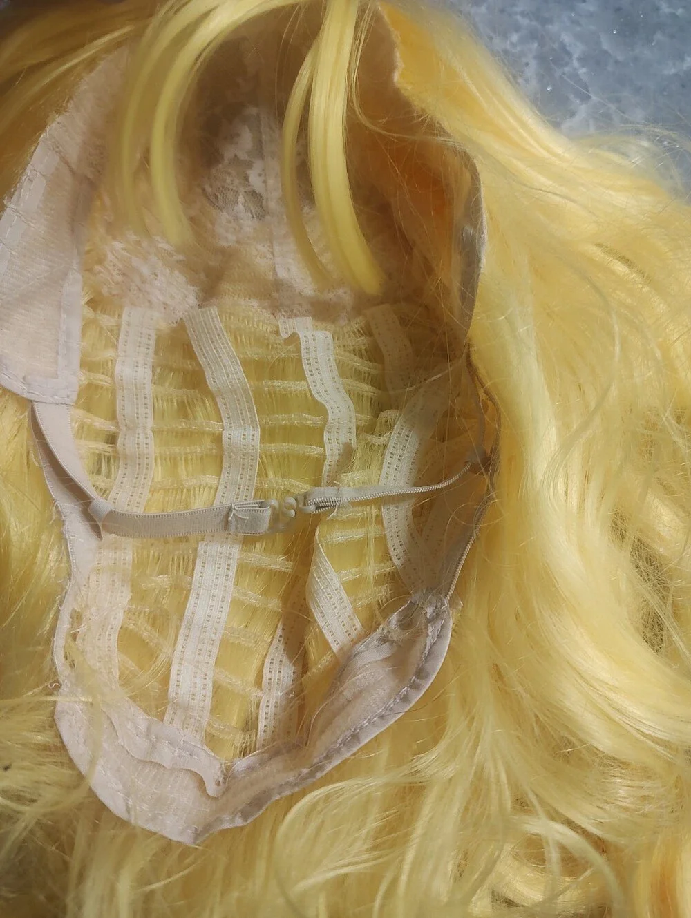 Yellow Wig New with head netting
